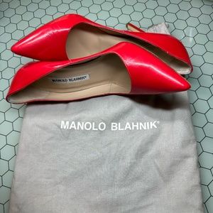Manolo Blahnik Red Patent Leather Pumps Size US 6 | EU 36.5